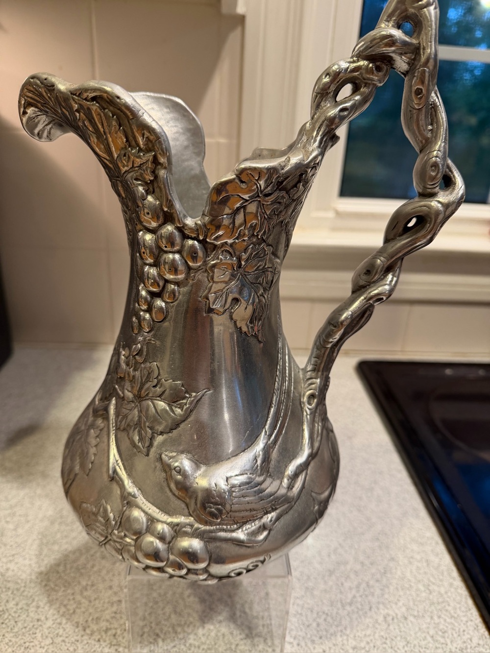 2000 Arthur Court Ornate Decorative 12” Pitcher with Grape Vine Collection